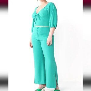Women's INTEMPO Shirt and Slit Higg-Waisted wide-leg Pants